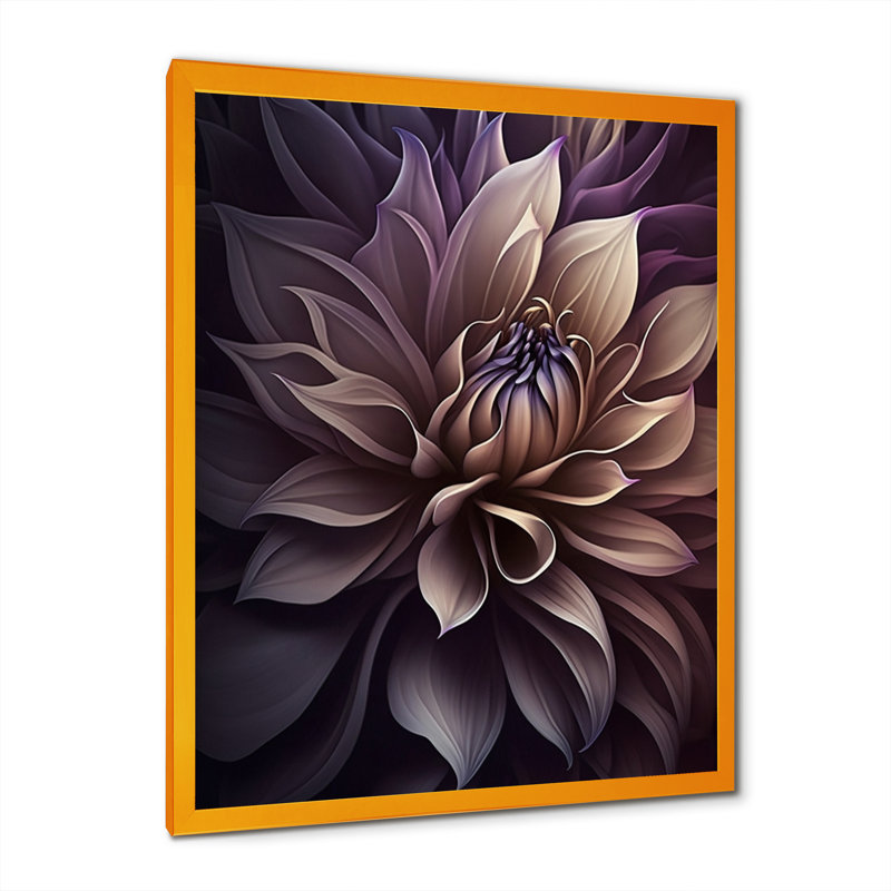 «Mauve Dahlia fleur II - Dahlia», reproduction d'art sur toile encadrée, H 20 po x l 12 po