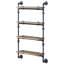 Étagère de rangement murale industrielle à 4 niveaux en bois naturel et bois noir mat et métal