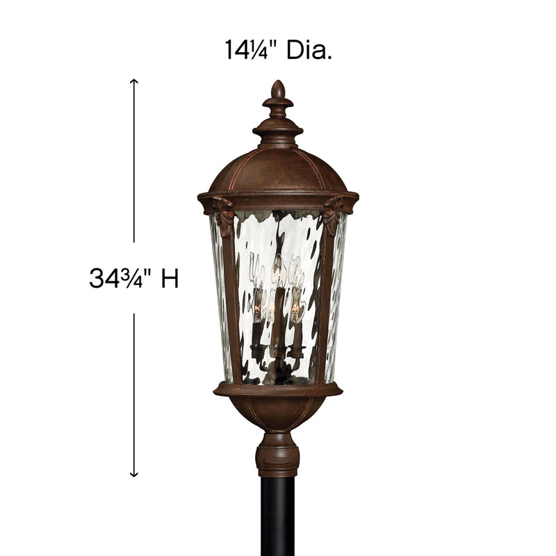 Windsor 34.75" Six-Light Candle Outdoor Post/Pier Mount Lantern