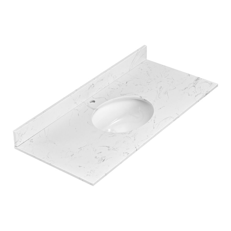 48 Inch Bathroom Vanity Top With Ceramic Sink And Backsplash