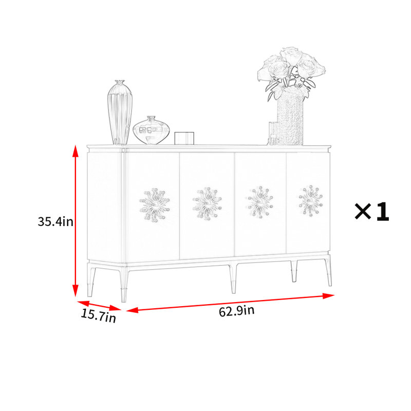 Buffet décoratif de style moderne et minimaliste