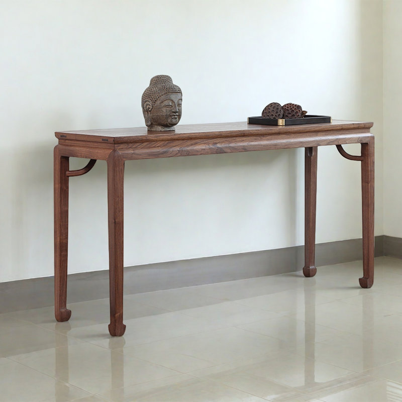 Console élégante et simple en bois massif, H 33,46 po x l 70,87 po x P 16,54 po
