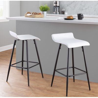 Kalsum Upholstered Counter Stool with Metal Frame