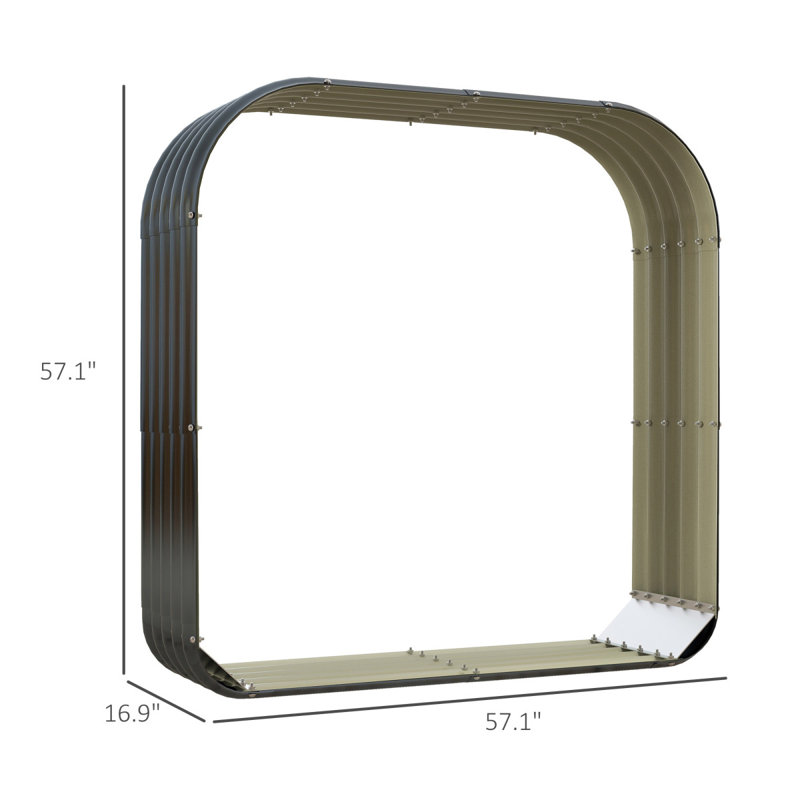 Support de rangement pour bois de chauffage en acier galvanisé avec rebord caoutchouté