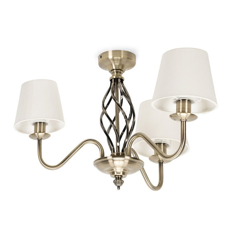 Prudenville LED Semi Flush Mount, 40cm x 17.5cm x 33cm, Cream