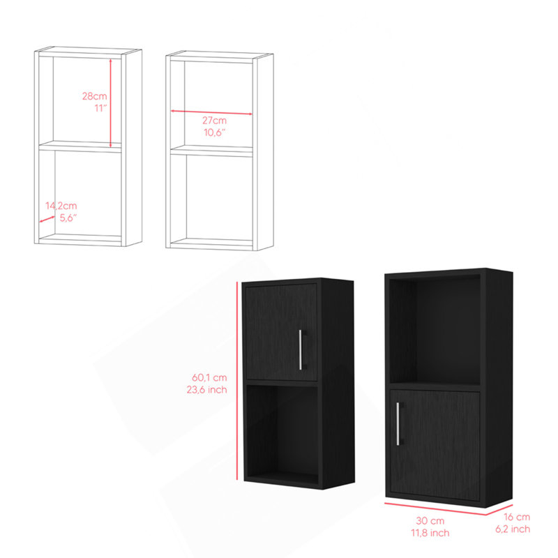 Medicine Cabinet Florence, Bathroom, Black, Black