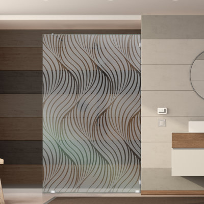 Panneau de douche moderne en verre trempé de 39-1 / 2 po x H 75 po avec surface givrée facile d'entretien