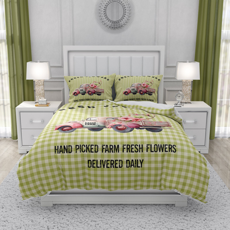 Gingham Duvet Cover, King Duvet Cover + 2 King Shams