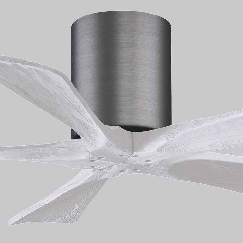 Ventilateur à pales encastré 5 pales Irene, 42", Étain brossé, Blanc mat