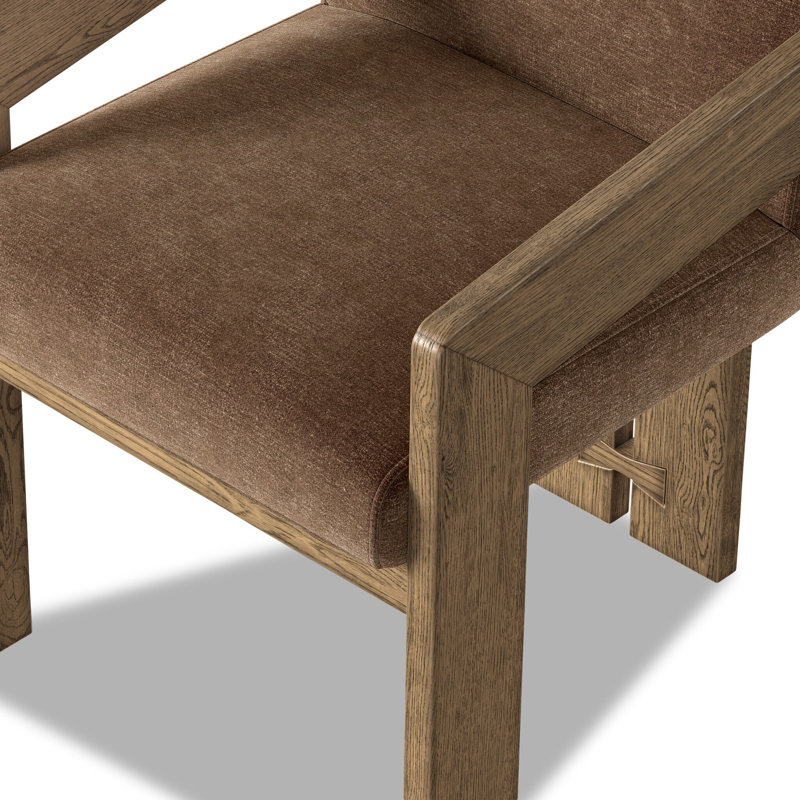 Roxy Upholstered Arm Chair, Smoked Grey, Somerton Ash
