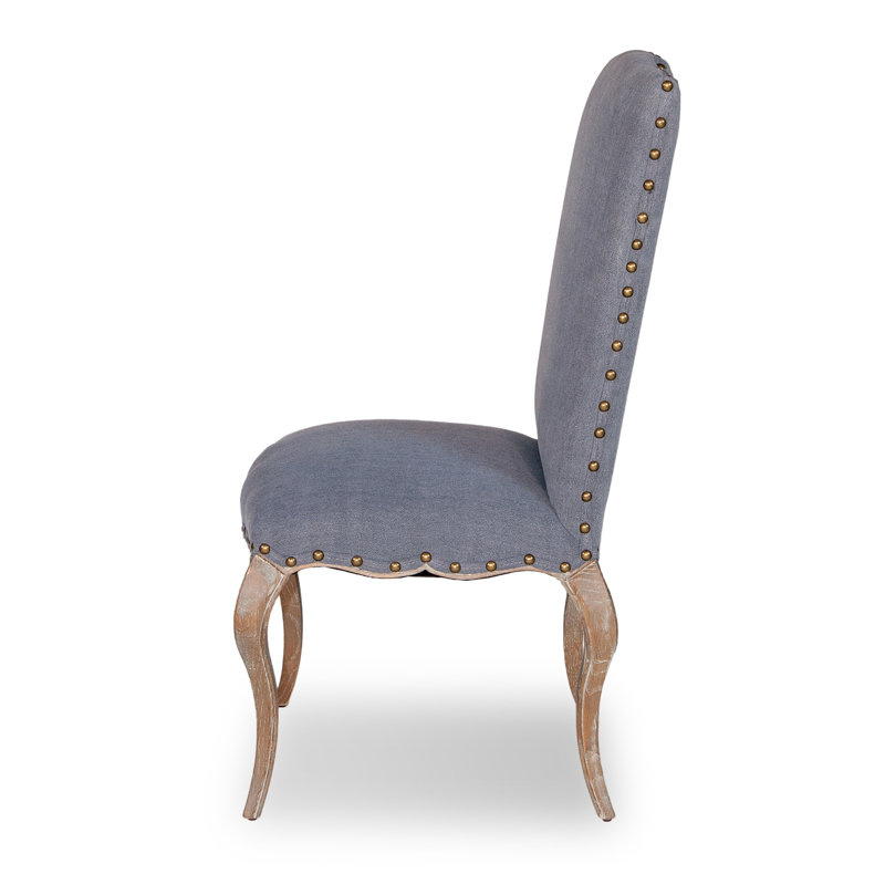 Thorne Blue Linen and Oak Upholstered Dining Chair (Set of 2)