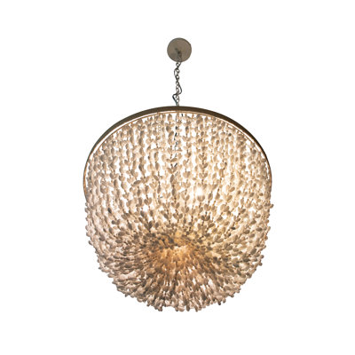 Lorsworth 3 - Light Seashell Dimmable Drum Chandelier