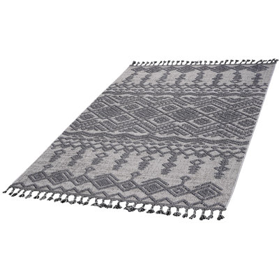 5x7 Loom & Area Rug White/gray, Stain- And Non-shedding, , For Living Room, Dining Bedroom, Entryway, Nursery, Dorm Study, Home Office, Eat-in Kitchen, , Medium Pile, Cotton Backing, Latex-