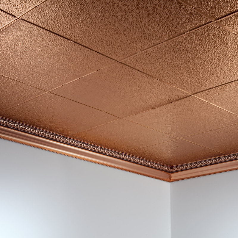 Panneau de plafond décoratif en vinyle 2 pi x 4 pi FASÄDE, Cuivre poli
