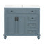 Meuble-lavabo de salle de bain avec lavabo, meuble-lavabo avec tiroir rabattable, 3 tiroirs, 2 portes à fermeture en douceur-2097366011