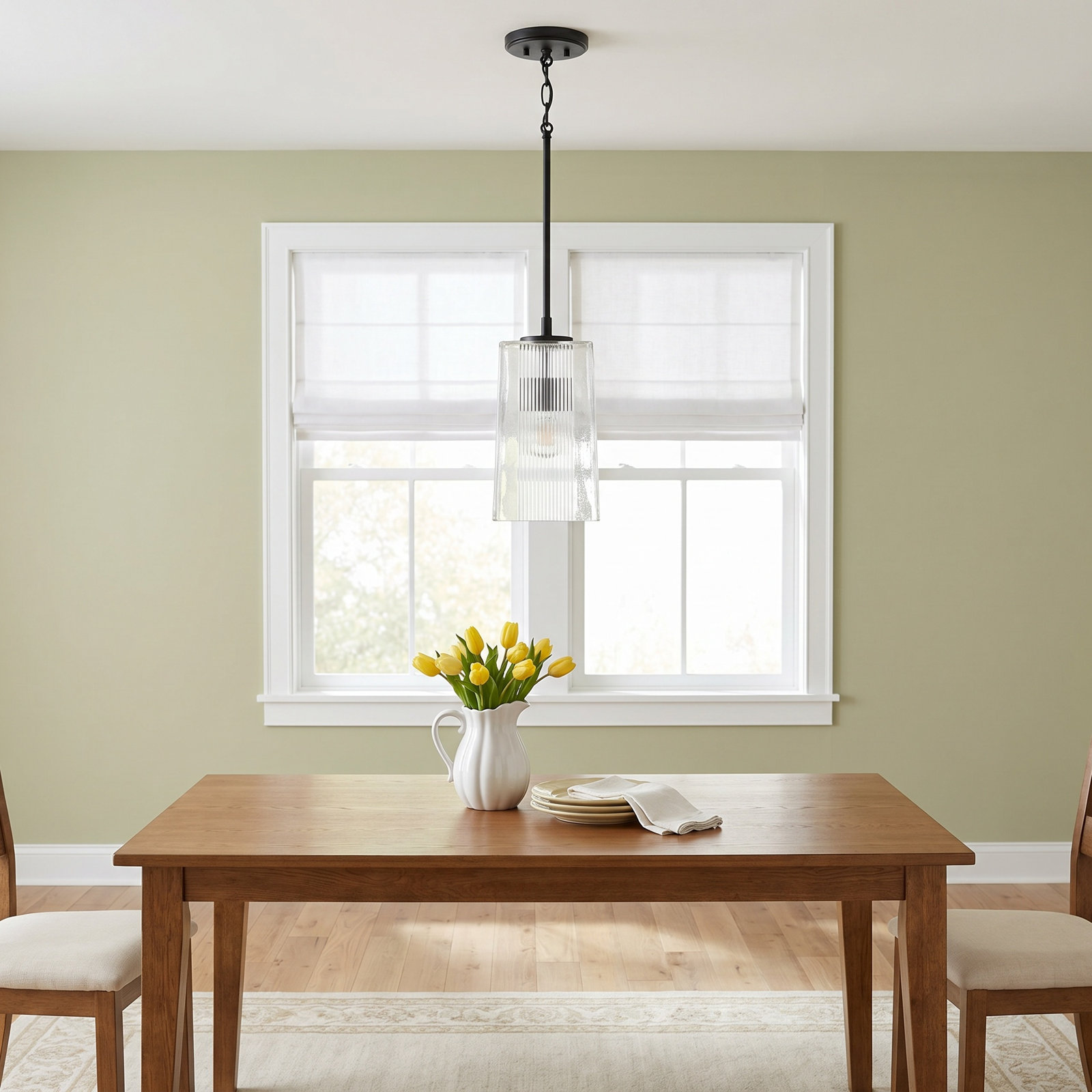 Kayda Single Light Glass Dimmable Pendant, Aged Brass