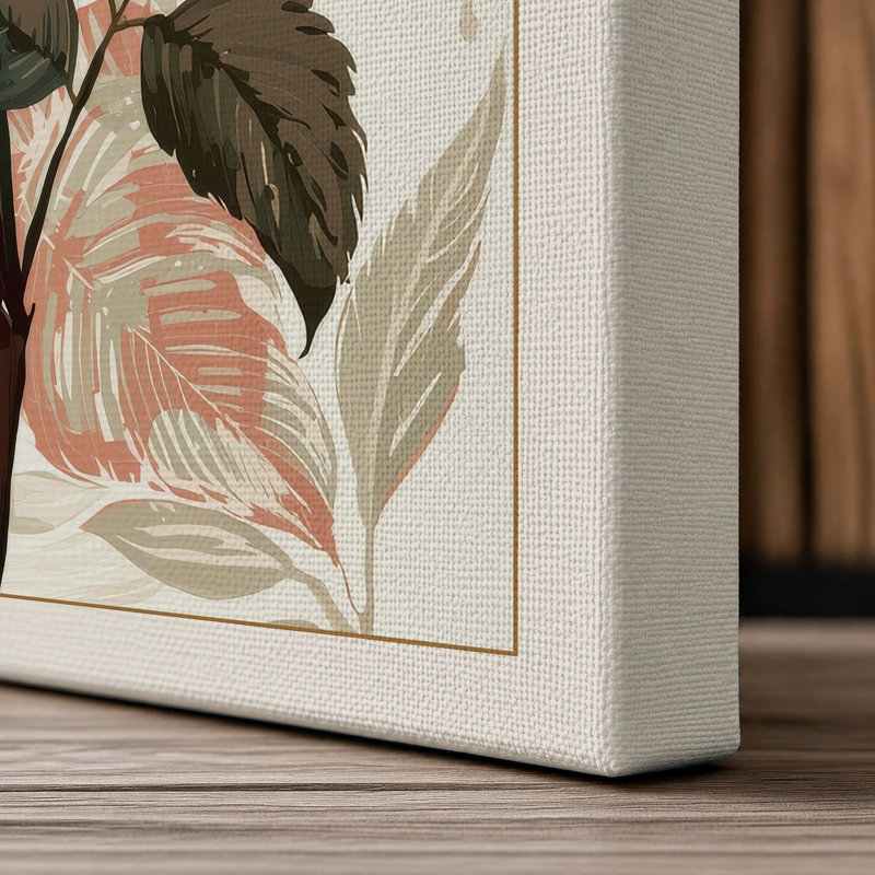 Crimson Rose Study Botanical - Wrapped Canvas, 18x12 - 45.7 x 30.5 cm, Cream Border