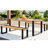 4-Person Solid Acacia Wood and Metal Rectangular Dining Set-442547946