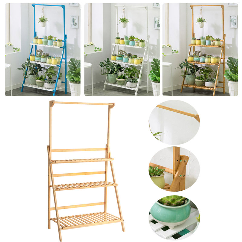 Hunley Plant Stand 3 Tier, H144 x L50 x D70cm, Natural