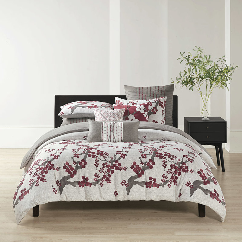 Housse de couette Cherry Blossom Bedding - 100% coton, housse de couette à imprimé floral