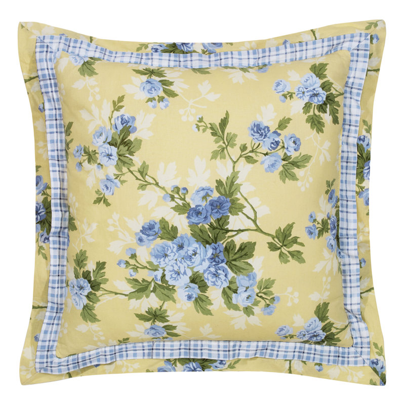 Cassidy Yellow and Blue Floral Cotton King Duvet Cover Set