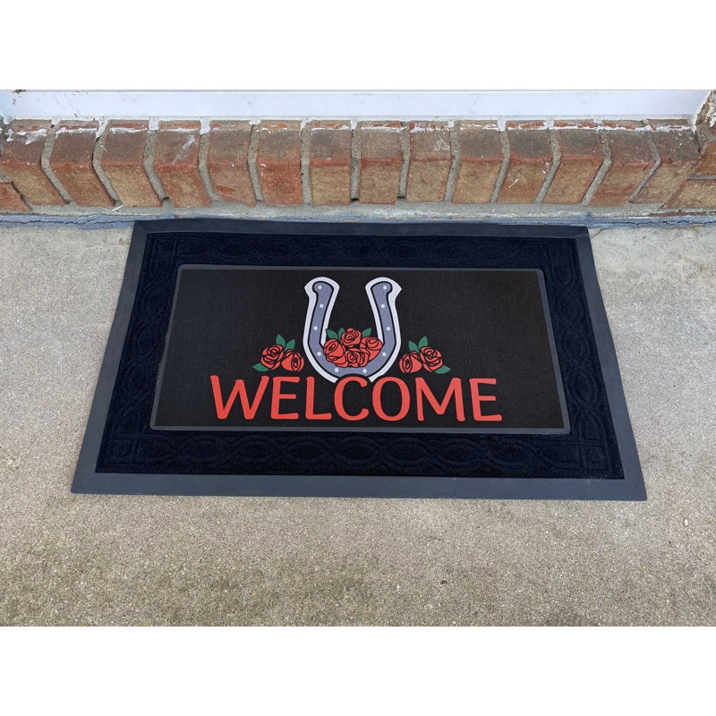Doormat Insert Welcome Horseshoe 22x10