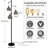 64.17'' Black LED Tree Floor Lamp with USB