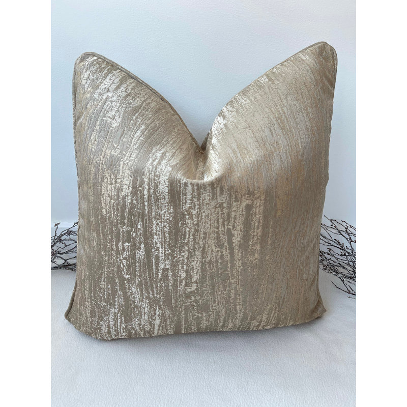 Abstract White Square Cushion Cover, Gold