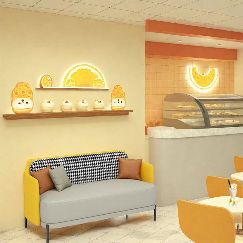 Banc moderne de restaurant, café et pâtisserie, Jaune/beige
