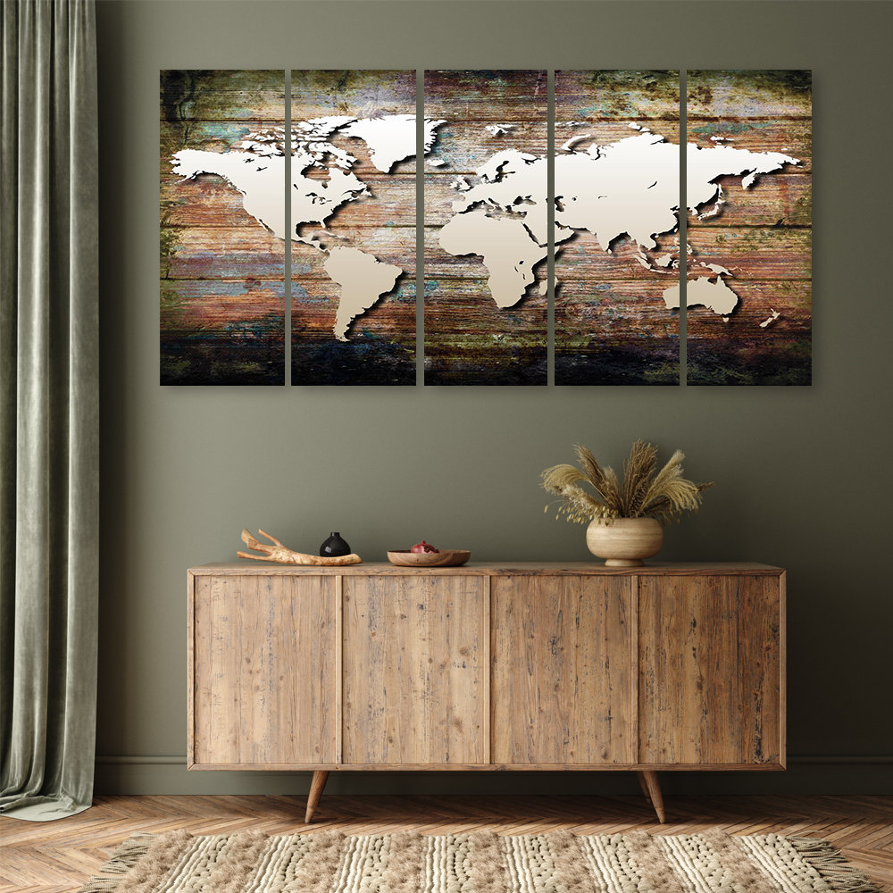 Leinwandbild World Map Retro Vintage