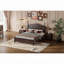 Ensemble de chambre à coucher 3 pièces, lit plateforme en bois et deux tables de chevet-1035574510-1035574511
