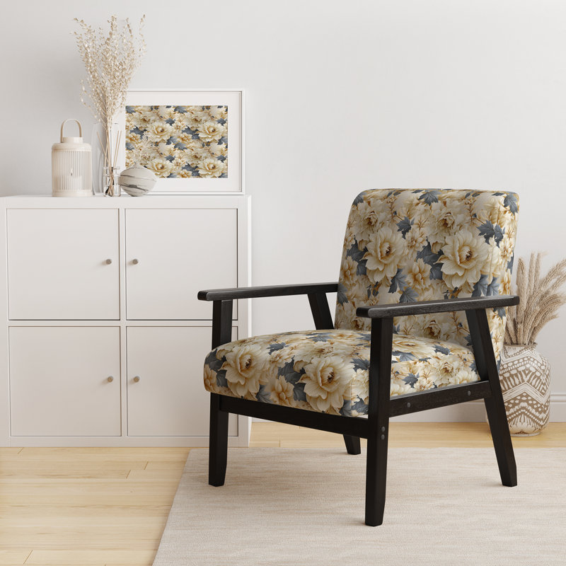 Chaise d'appoint florale Cobalt, Motif fusion néo-victorienne XIII