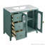 Armoire de rangement moderne de 36 po avec 3 tiroirs et cadre en bois massif-116858790