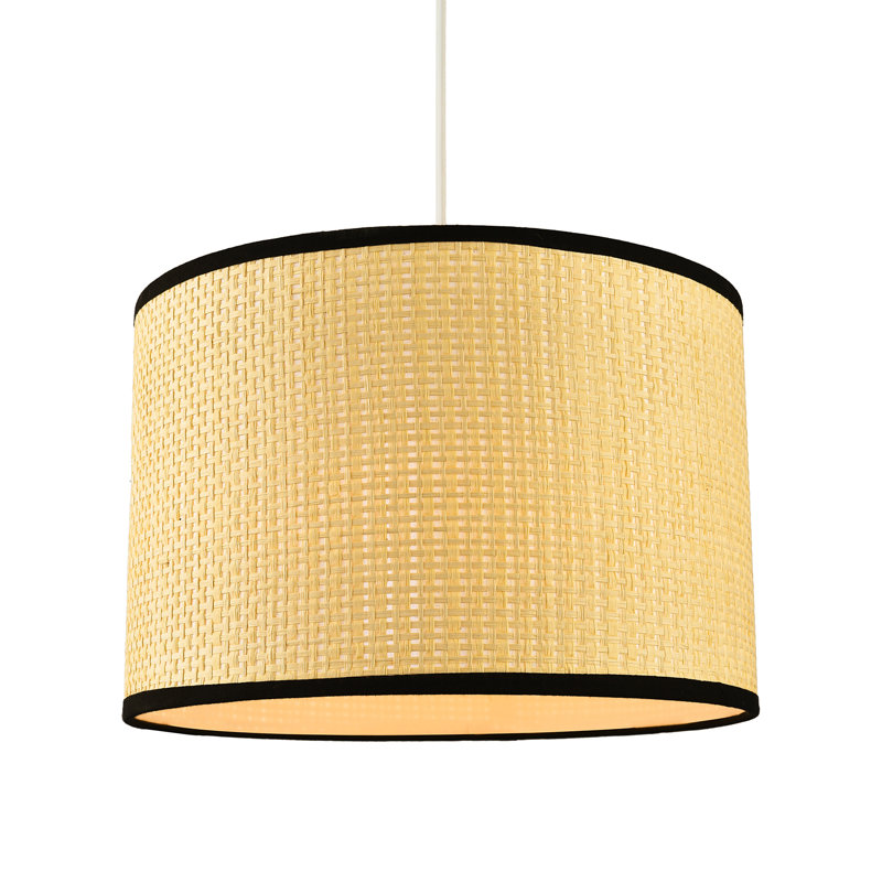 20cm H Rattan Drum Lamp Shade ( No Direct Attachment Method ) in Brown