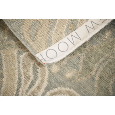 Contemporary Wool Geometric Area Rug in Blue