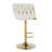 Swivel Adjustable Height Bar Stool with Woven Backs and Gold Base-115229942