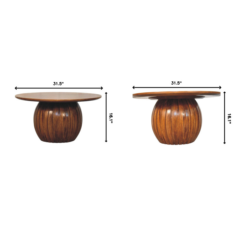 Table basse ronde en bois massif