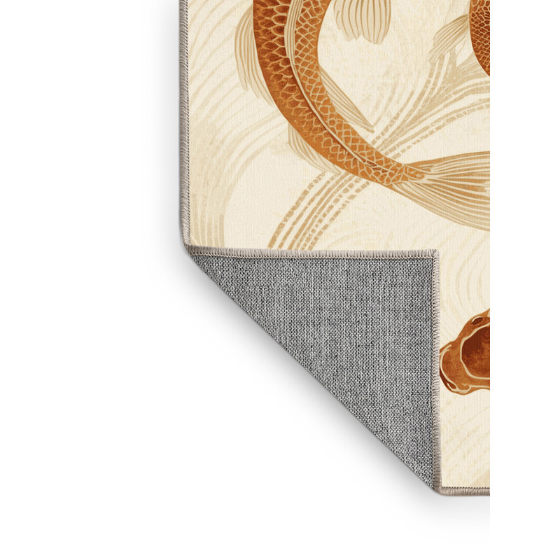 Tapis beige délavé à la machine Pavanvir, 6 x 9