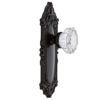 Grandeur Grande Victorian Plate Single Dummy with Fontainebleau Crystal Door Knob