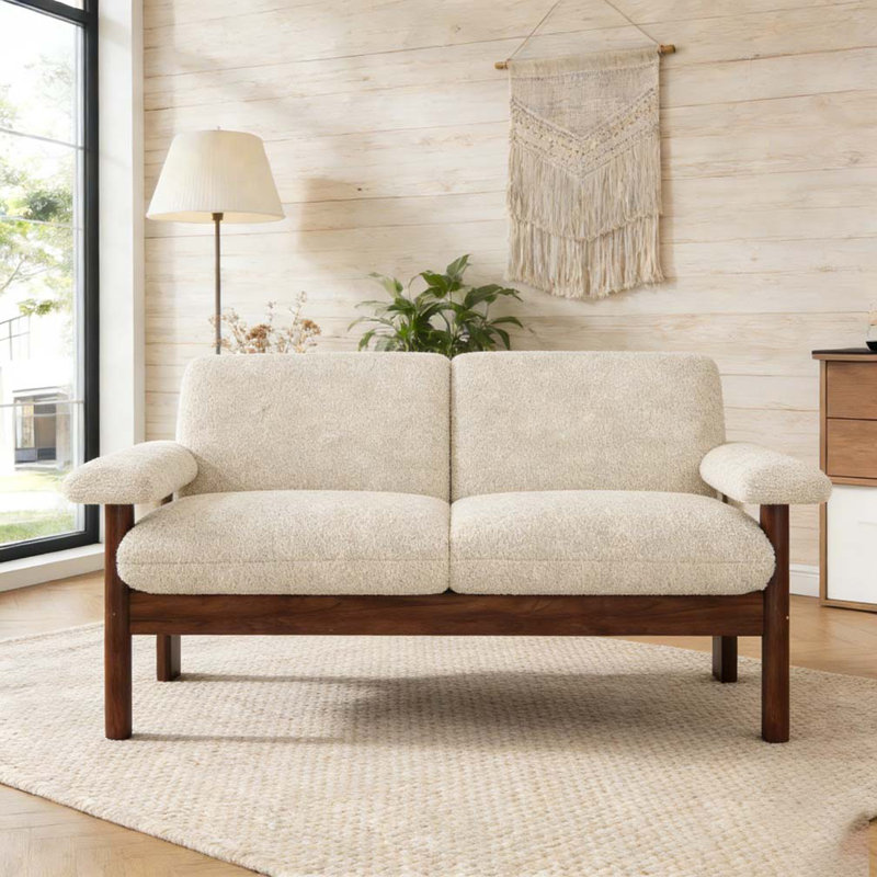 Causeuse 72,8 "avec coussins d'accoudoirs, Beige