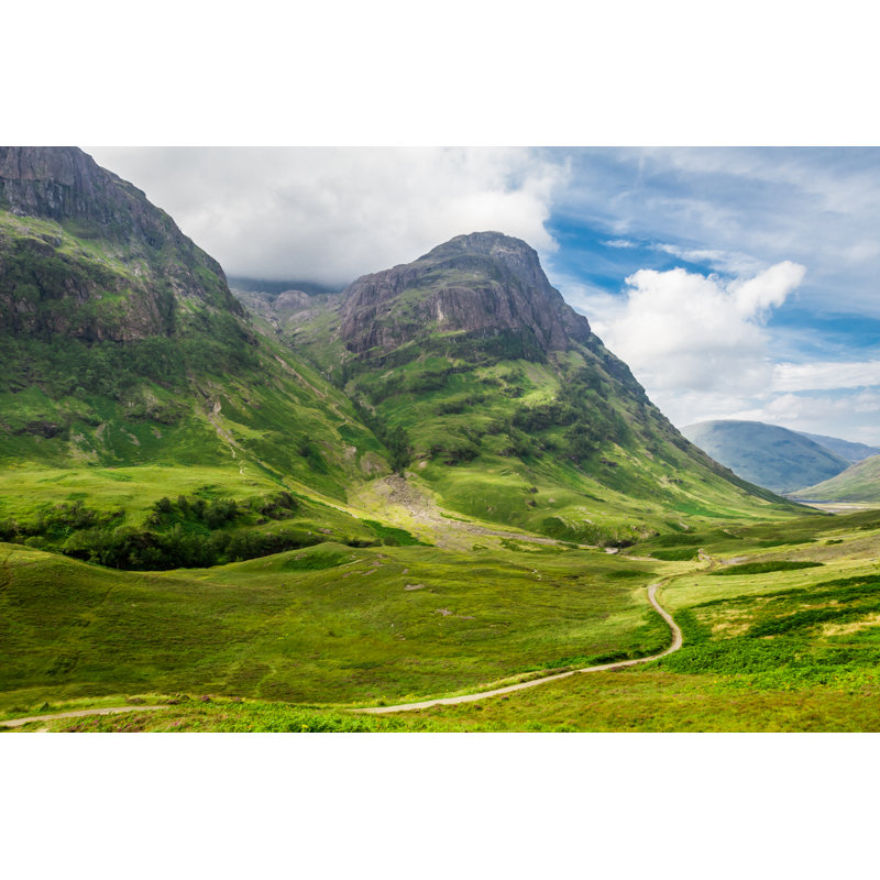 Green Hills In The Scottish Highlands by Shaiith - Wrapped Canvas Print, 30cm H x 46cm W