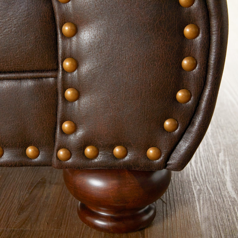 Ensemble de 2 chaises avec accoudoirs et repose-pieds Leinster, Espresso