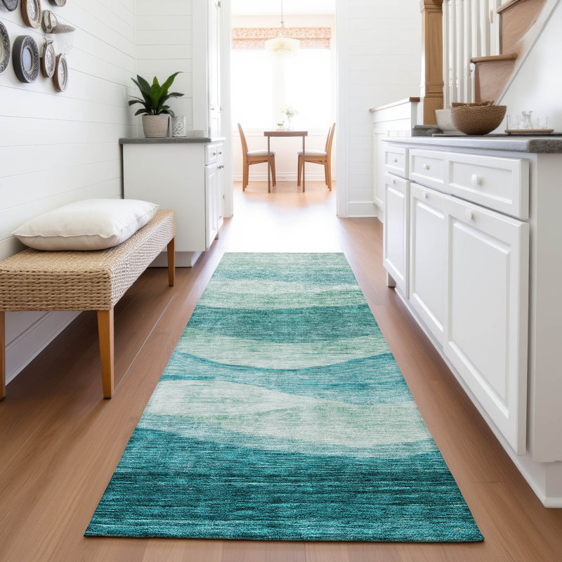 Premium Machine Washable Krause AMF1141 Swirls Rug, Runner 2'3" x 7'6"