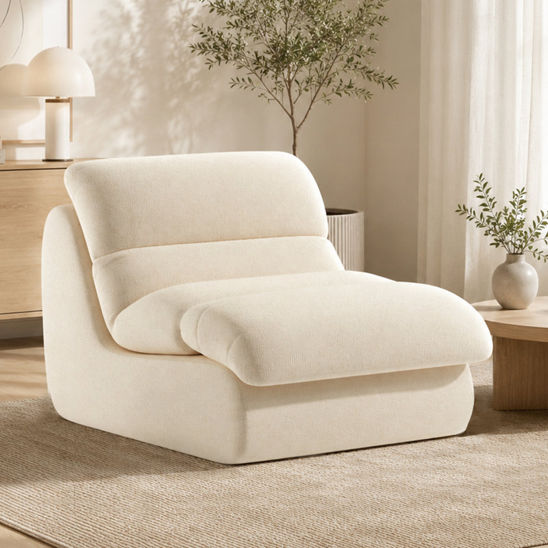 Chaise d'appoint rembourrée Modern, Blanc