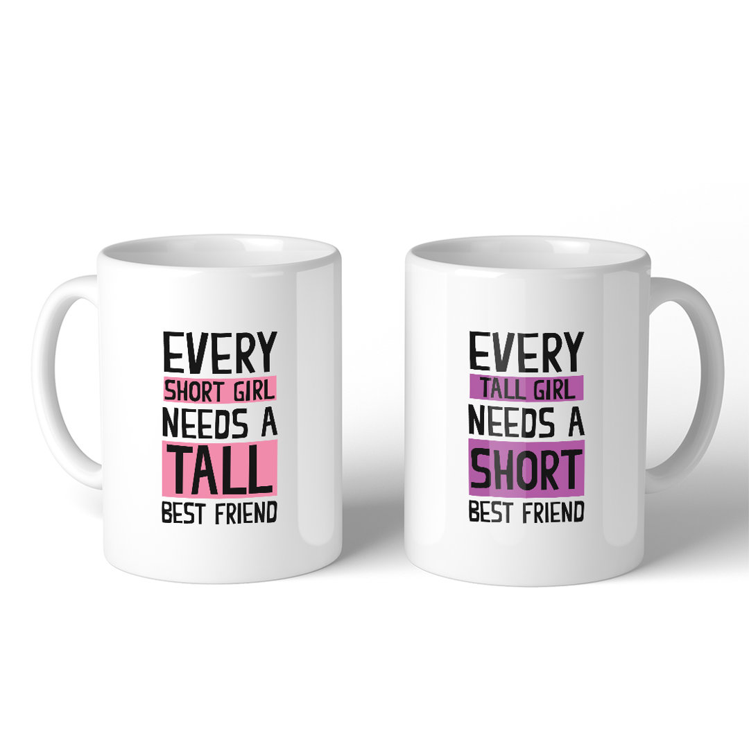 Hendershot Tall Short Friend BFF 2 Piece Coffee Mug Set Ebern Designs