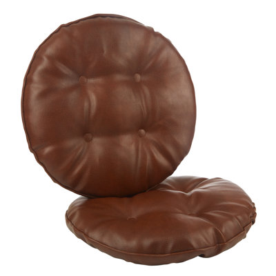 Non-Slip Faux Leather Barstool Seat Cushion, 14-Inches Round