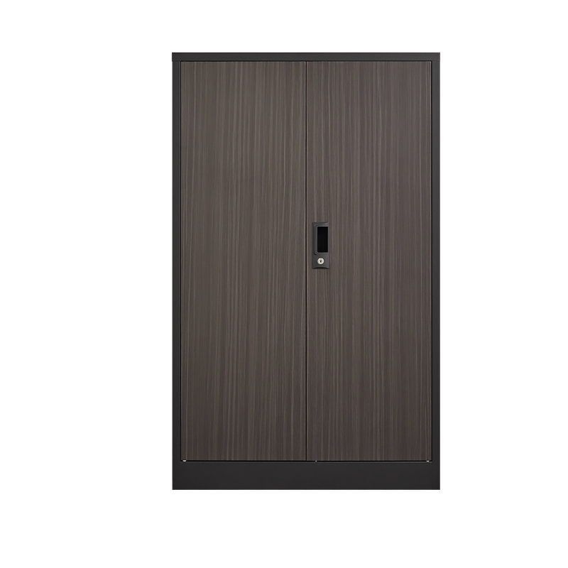 Armoire de rangement en métal avec serrure - Tablette réglable et conception pliante pour le bureau / la maison, Brun