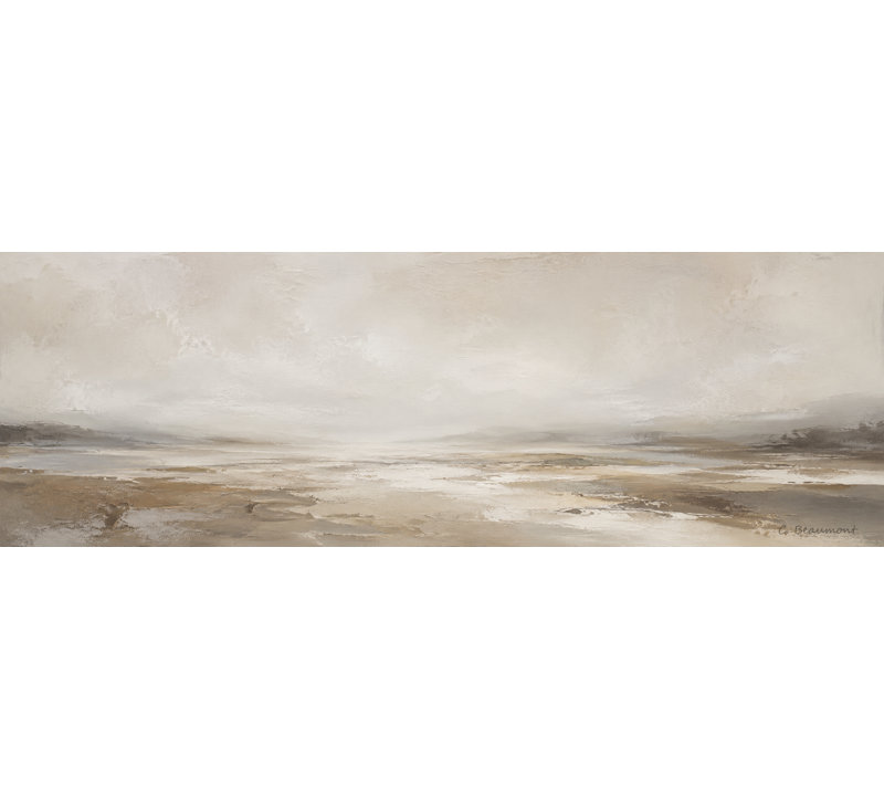 Art mural sur toile tendue avec paysage abstrait abstrait, L 48 po x H 16 po x P 1,5 po