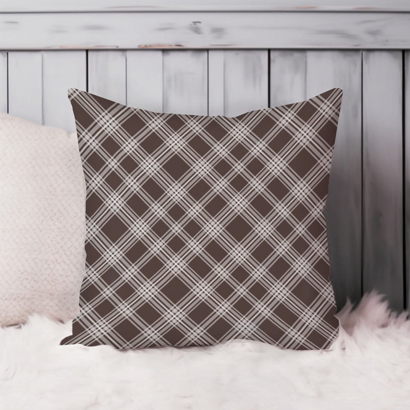 Retro Brown Plaid Pattern III, 18" H x 18" W