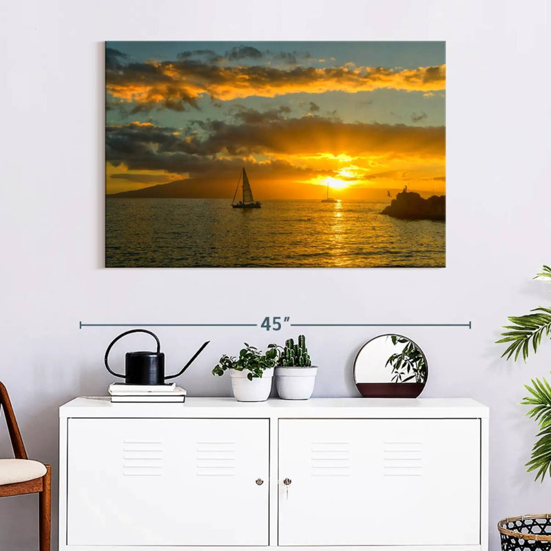 Kaanapali Gillard, gens au coucher du soleil, H 26 po x l 39 po